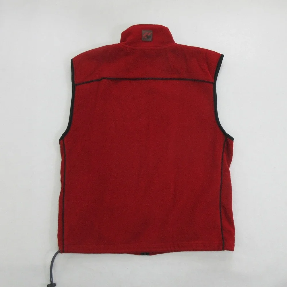IZOD PerformX Men's Fleece Full Zip Vest Size M Red Performance PFX Stand Collar